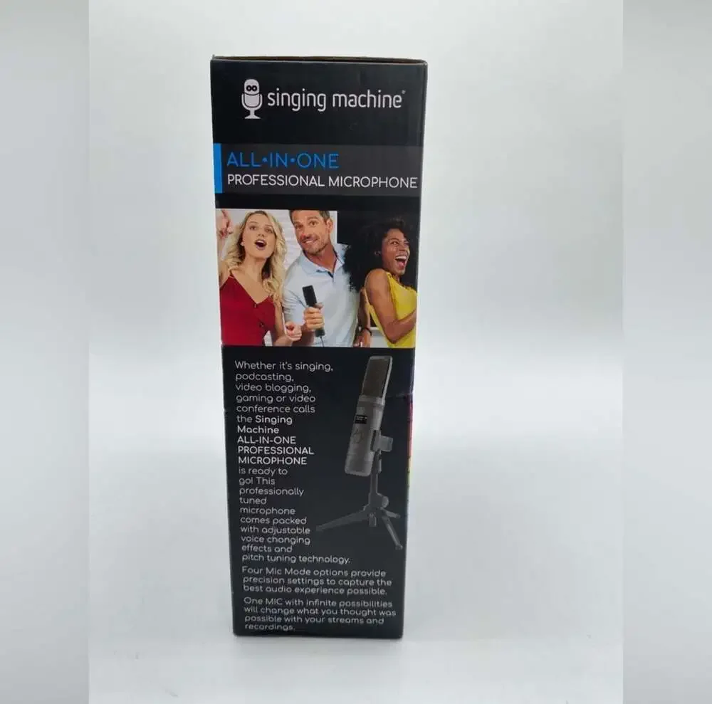 Singing Machine All-in-One Professional Microphone with Stand